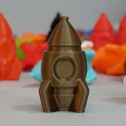 bronze-rocket-front.jpg STL-Datei Little Rocket kostenlos・3D-druckbares Objekt zum herunterladen, macouno