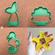 Captura de pantalla 2019-04-17 a la(s) 13.45.34.png Free STL file mermaid packx4 cookie cutter・Model to download and 3D print