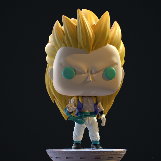 🎲 GOTENKS SUPER SAIYAN FUNKO POP CUSTOM・ STL File for 3D