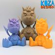 PYRO-01.jpg Pyro, a cute Dragon printed in place without supports design by Koza