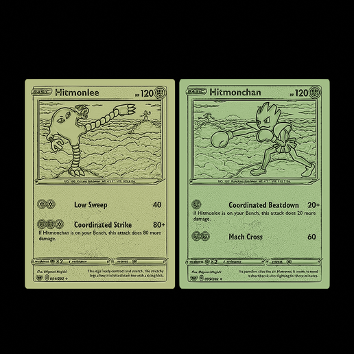 Hitmonlee and Hitmonchan - Pokemon card STL File for Cults