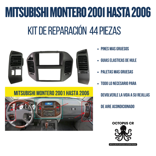 A/C VENT REPAIR KIT 🚗 Mitsubishi Montero / Pajero 2001–2006 (V60 / V70 – MK3)