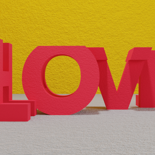 3D Text Love Hate 3D model