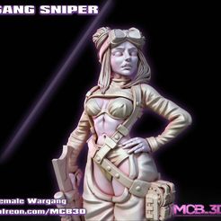 Snaiper-Thumbnail.jpg Fichier 3D Female Gang Sniper (Inclut les options NSFW)・Objet imprimable en 3D à télécharger, Gaz_Minis