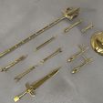 libraweapons.jpg Libra Gold Saint weapons from Saint Seiya 3D print model