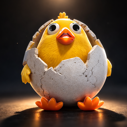 Easter Chick in Cracked Egg – 3D Print Easter Decoration – Adorable Spring Chick Figurine