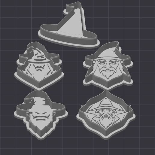 Wizard Cookie Cutter (5 designs) - 3D model önizlemesi