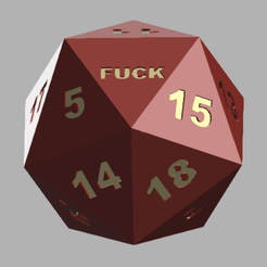D20.png Free STL file Curse D20・Object to download and to 3D print