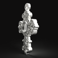 10.png Baroque Cross Pendant with Cabochon Setting 3D print model