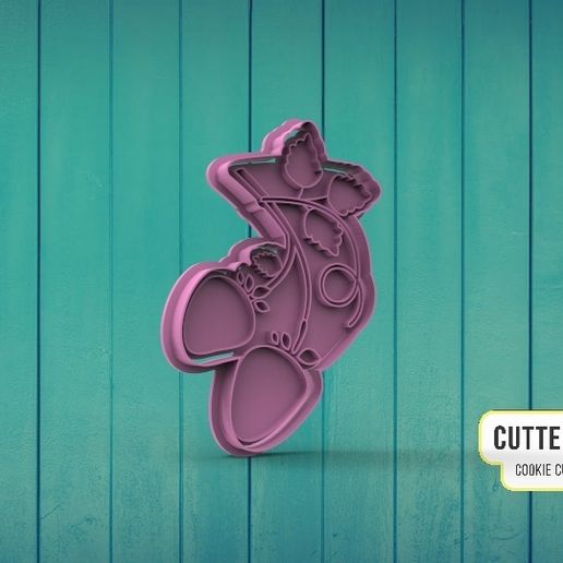 Bunch Of Strawerries Cookie Cutter M3 - 3D model önizlemesi