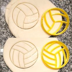 Volley3.jpg 2 TIMBRES DE VOLLEY-BALL + EMPORTE-PIÈCE - BALLON DE SPORT