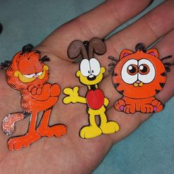 PACK 3 KEYCHAINS / KEYCHAIN GARFIELD (STL AND 3MF)