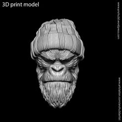 Gangster_monkey_vol1_Bas_relief_1.jpg 3D-Datei Gangster Affe vol1 bas relief・Modell zum Herunterladen und 3D-Drucken