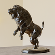 pose-lp-1.png Lion roaring sculpture low poly stl 3d print file