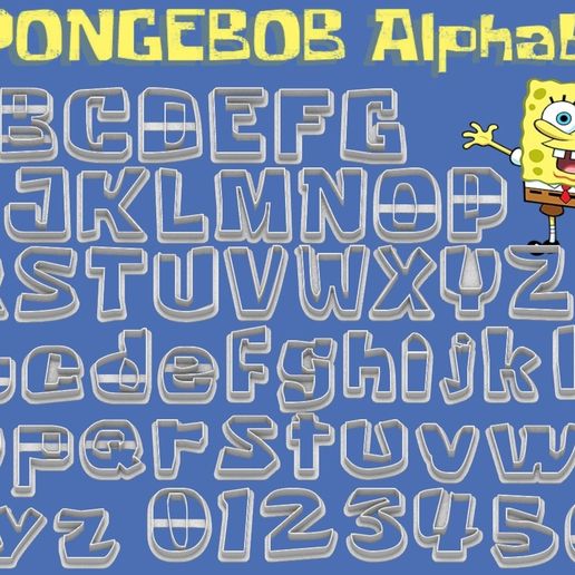 bob sponja - spongebob alphabet - cookie cutter alphabet letters - cookie cutter