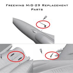 MiG29 Bits.jpg Free STL file Freewing Twin 80mm MiG-29 Fulcrum - Replacement Plastic Detail Parts・3D printer design to download