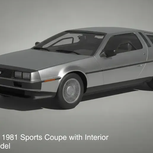 DMC DeLorean – 1981 Sports Coupe with Interior STL 3D Print Model
