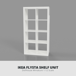 IKEA FLYSTA SHELF UNIT Dollhouse Miniature 1:12 Scale STL file IKEA-INSPIRED FLYSTA SHELF UNIT MINIATURE FURNITURE 3D MODEL・3D print design to download, RAIN
