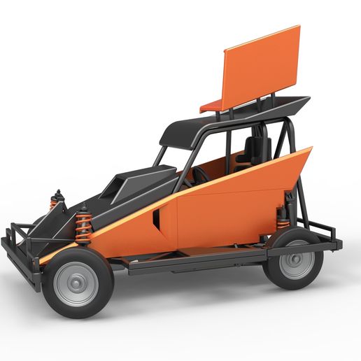 New Zealand Ministock car while turning Version 2 Scale 1:25 3D model