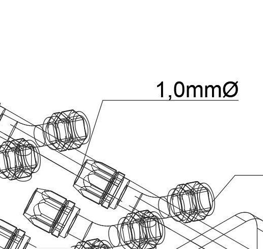 1,0mm.jpg Embout de tuyau pivotant 90º et 45º 1,0mm Diam - Echelle 1/24 25 - TOP STUDIO REFERENCE
