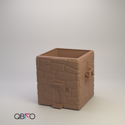 Productos cults (5).png Archivo STL Casa con fachada de piedra (Planter)・Idea de impresión 3D para descargar