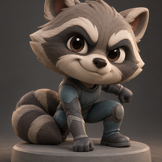 Chibi Waschbär Ninja - Cute Raccoon Warrior - Mapache Ninja Kawaii
