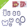 easter-view-8.png Easter Polymer Clay Cutters, Bunny, Egg, Chick, Butterfly shapes