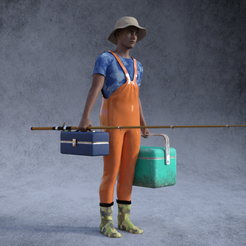 fisherman.png Free 3MF file Ready to fish・3D printing design to download