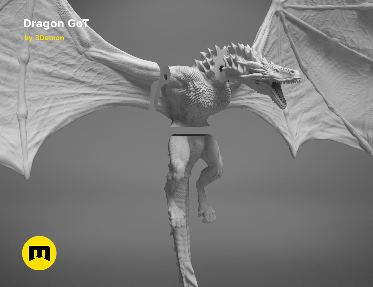dragon-cut-white.0.png 3D file Dragon GoT Lamp・3D print object to download, 3D-mon