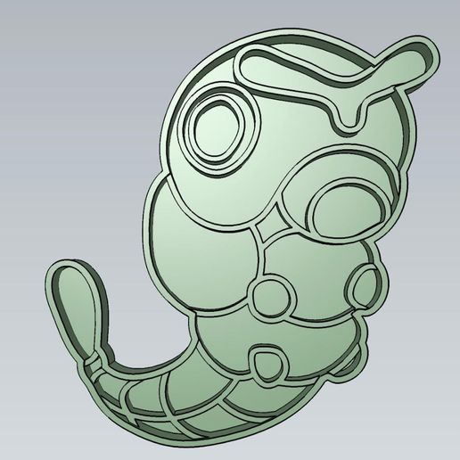 Amazing Pokemon Caterpie Cookie Cutter Stamp Cake Decorating - 3D model önizlemesi