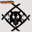 project_20230923_1945267-01.png tribal wolf wall art wolf wall decor 2d art with swords