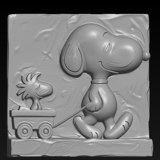 Snoopy and Woodstock Peanuts 3D Relief STL File