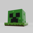 4.png Creeper Plantpot Minecraft (with water tray) recessed...