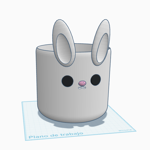 Bunny Flowerpot and Pencil Holder 3D model