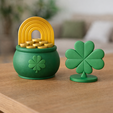 6.png St. Patrick’s Day Lucky Charm STL Set – Four Leaf Clover & Rainbow Pot of Gold Decor |