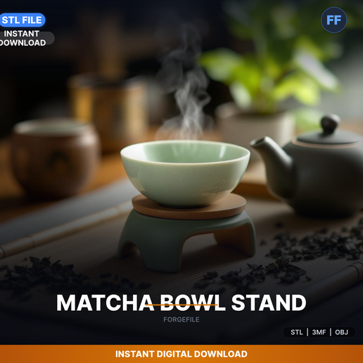 Chawan Matcha Bowl Display Stand, Elevates Bowl, Tea - 3D Printable STL File