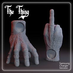 Post_Samsung_Version.png STL file THE THING - CHARGER STAND FOR SAMSUNG WATCH CHARGER・Template to download and 3D print