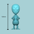 size.png Cute Alien Vase Pot - Miniature - STL Printable