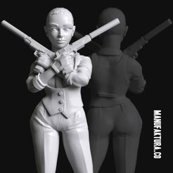 ps05b-Vest-01.jpg Fichier STL Série Pop 05b - Assassin sexy Hitwoman / Hitman (Gilet)・Modèle imprimable en 3D à télécharger