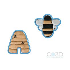 ABEJAS.jpg STL-Datei 2 Silhouettenausstecher 9cm in BEE & BEE PANAL Form・Modell für 3D-Drucker zum Herunterladen