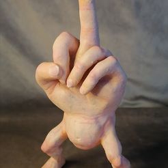 IMG_20220924_151724.jpg OBJ file Hand with legs making a middle finger・3D printer design to download