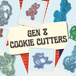 Gen-8-Cookie-Cutters.png Fichier 3D Pokemon : Gen 8 - Découpage de biscuits・Design imprimable en 3D à télécharger