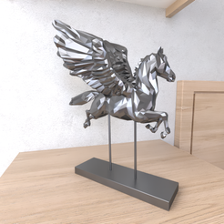 34.png STL file Horse Pegasus Sculpture・Model to download and 3D print