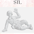 Army-guy-laying-down-3.png Army guy waving 5 fingers laying down // plastic army man // army toy