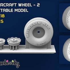 LIGHT AIRCRAFT WHEEL - 2 3D PRINTABLE MODEL SCALE 1:18 | STL file LIGHT AIRCRAFT WHEEL - 2 1:18・3D printing template to download, Creativity