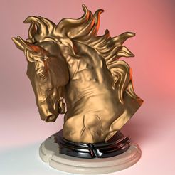010000.jpg Файл STL Скульптура головы лошади・Шаблон для 3D-печати для загрузки
