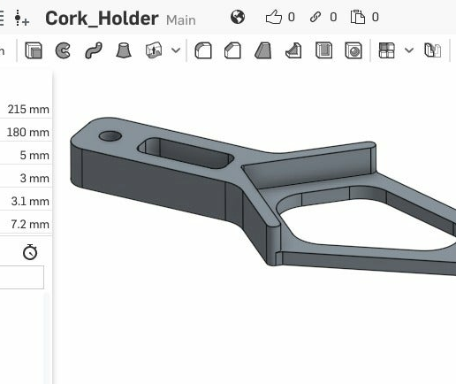 OnshapeScreenShot.png Customizable(in Onshape): Cork / Insulation Holder for Heated Bed