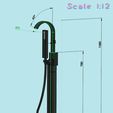 Sizes_Shwer.jpg Freestanding bathroom faucet in 1:12 scale. Dollhouse miniature modern floor standing Faucet and Shower in the bathroom
