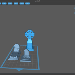 122.png Free STL file Two graves and a Celtic cross・3D print design to download