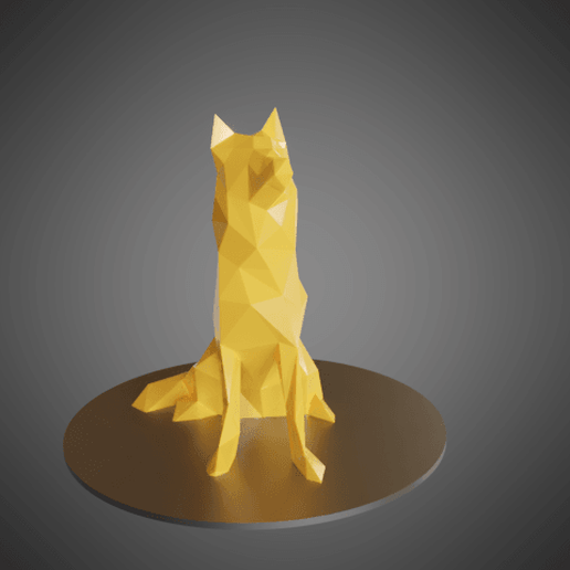 02.png Télécharger fichier STL Dog Husky low poly • Modèle pour impression 3D, Vincent6m